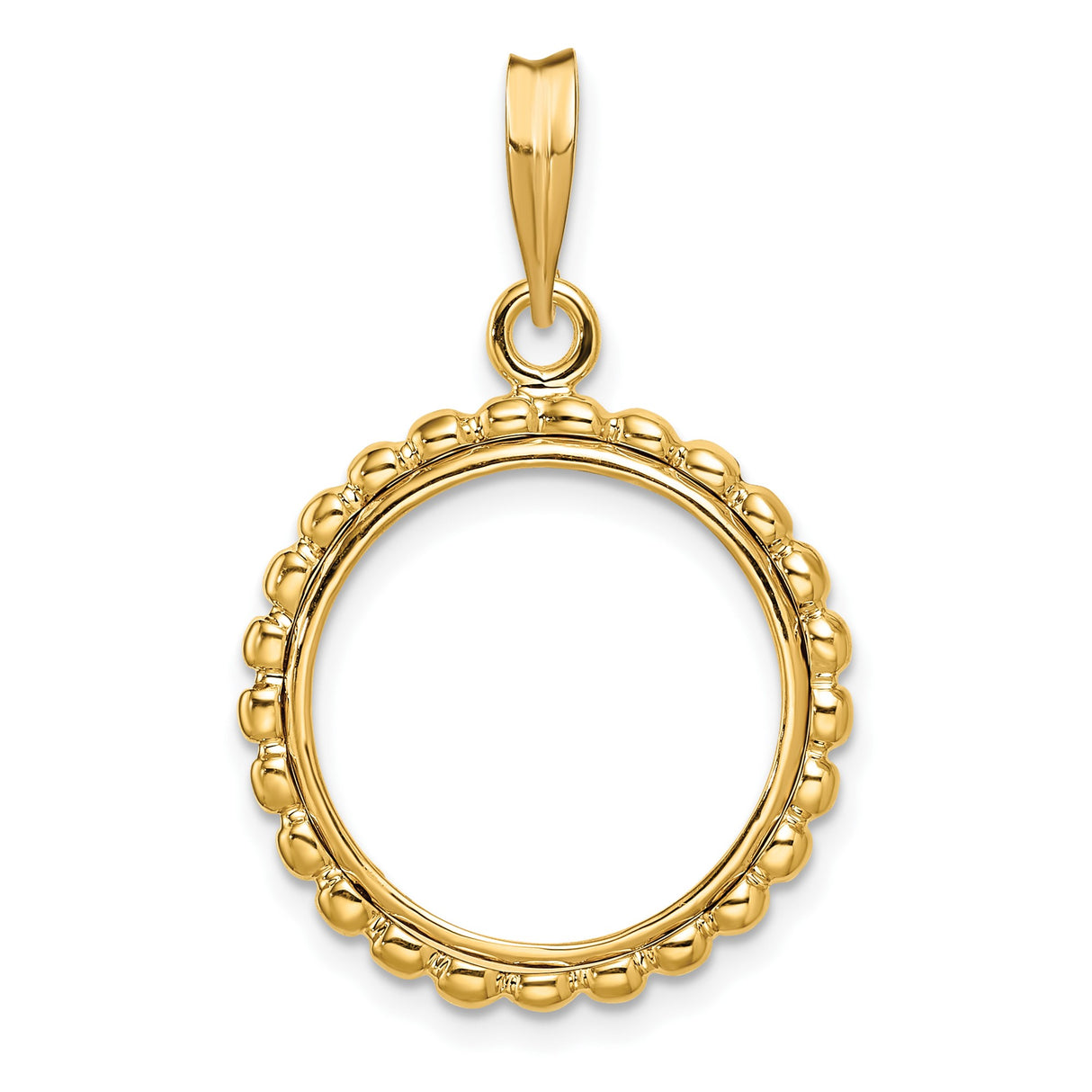 Australian 1/10 oz Gold Lunar $15 Coin Series 3 Coin Bezel Pendant Prong Set Bubble Edge in 14k Yellow Gold