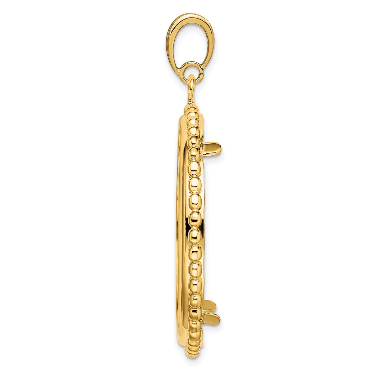 14k Yellow Gold coin bezel for Isle of Man 1 Crown Cat — alternate view