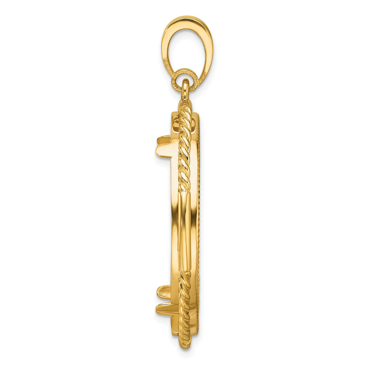 14k Yellow Gold coin bezel for Isle of Man 1/2 Crown Cat — alternate view