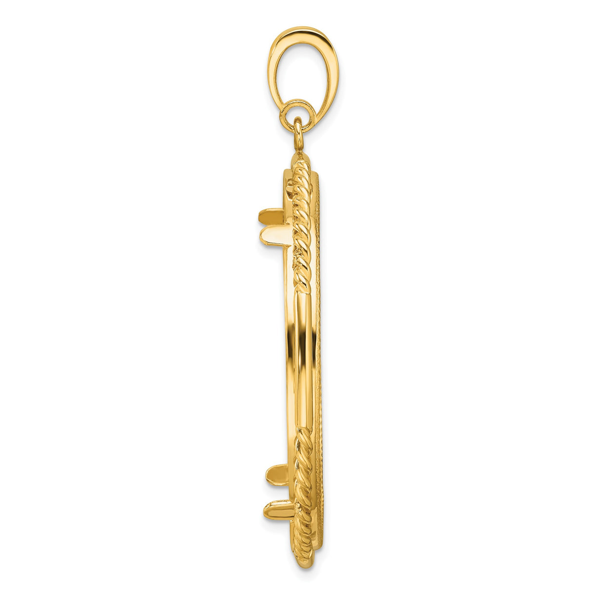 37 mm 14k Yellow Gold coin bezel pendant β alternate view