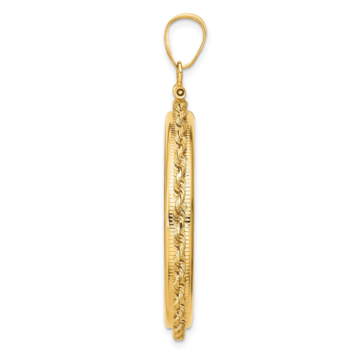 14k Yellow Gold coin bezel for Isle of Man 1 Crown Cat — alternate view