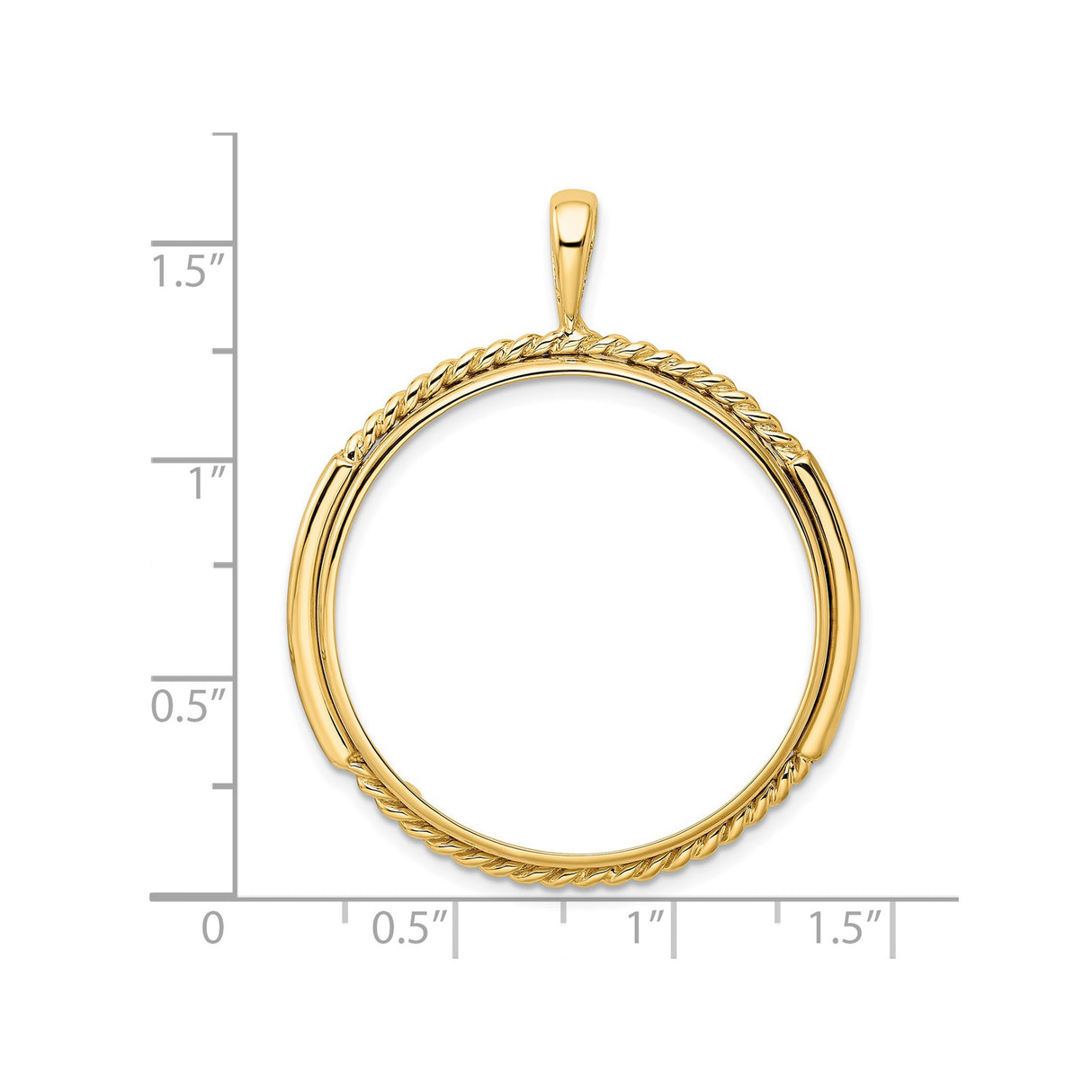 Isle of Man 1/2 oz Gold Cat Coin Bezel Pendant Prong Set Double Twist in 14k Yellow Gold