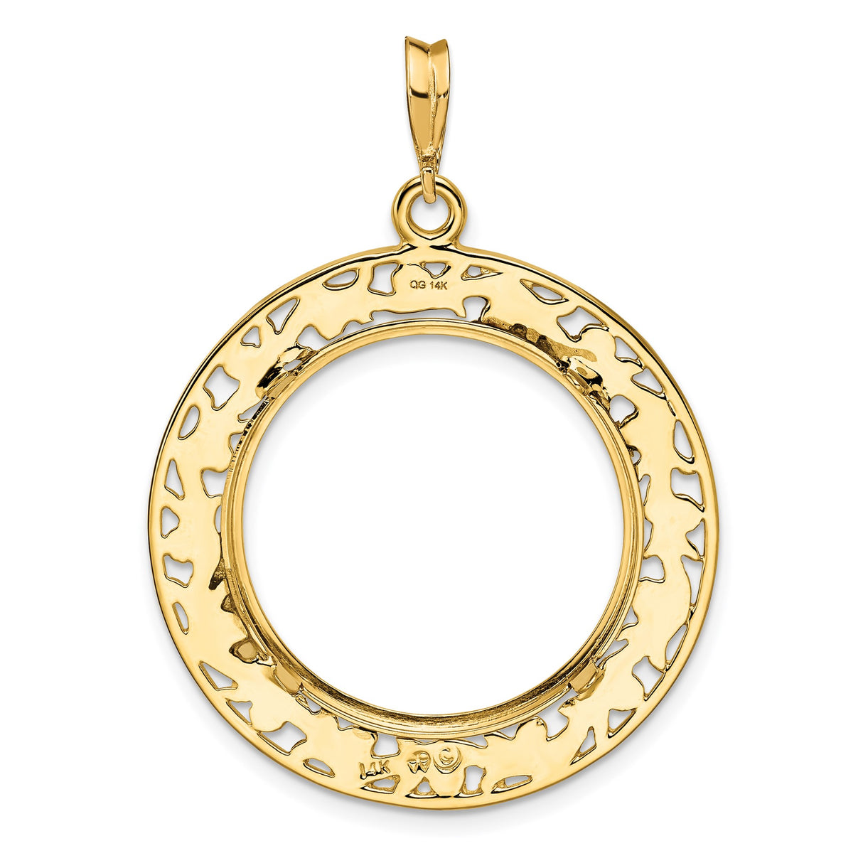 14k Yellow Gold coin bezel for US $25 American Eagle Platinum — additional image