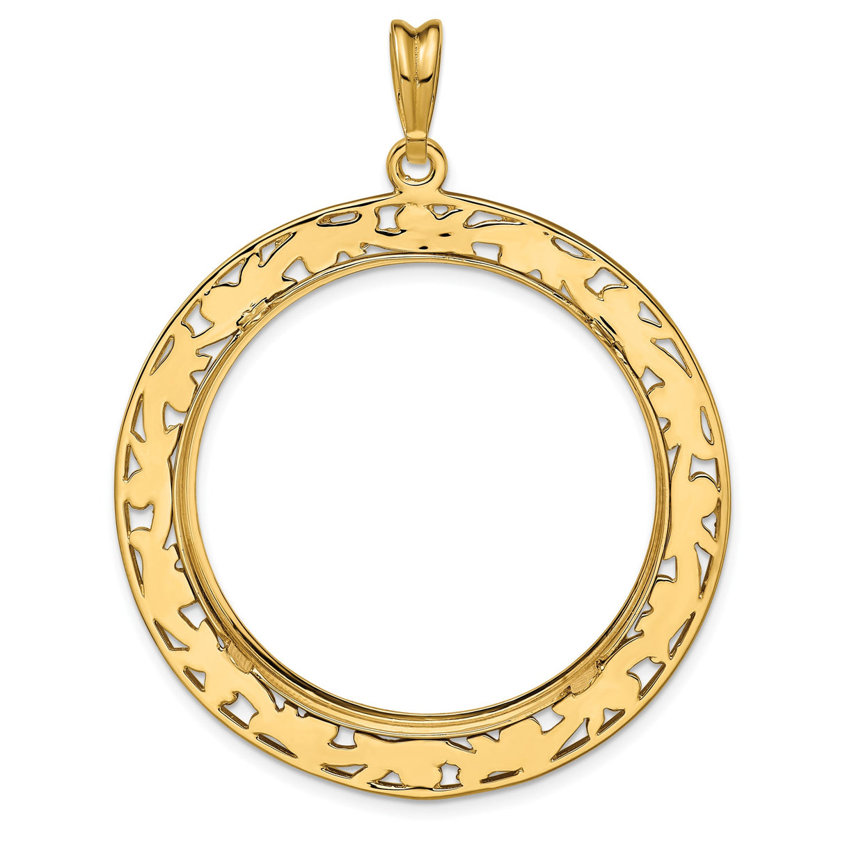 14k Yellow Gold coin bezel for Australian $100 Kangaroo Series 2 β additional image