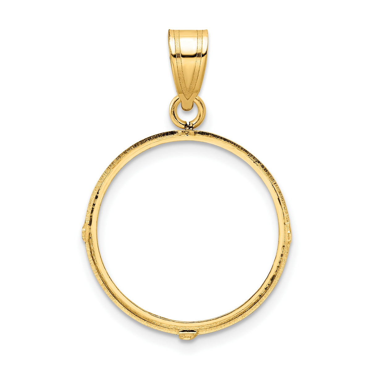 19.5 mm 14k Yellow Gold coin bezel pendant β additional image