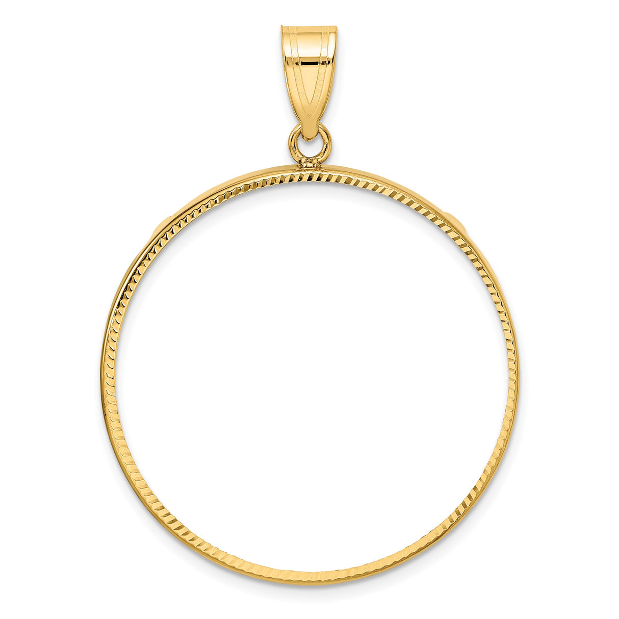Australian 1 oz Gold Kangaroo $100 Coin Series 2 Coin Bezel Pendant Prong Set Diamond-Cut Polished in 10k Yellow Gold