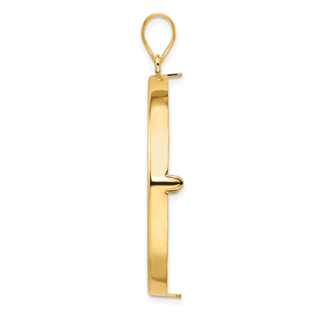 37 mm 14k Yellow Gold coin bezel pendant β alternate view