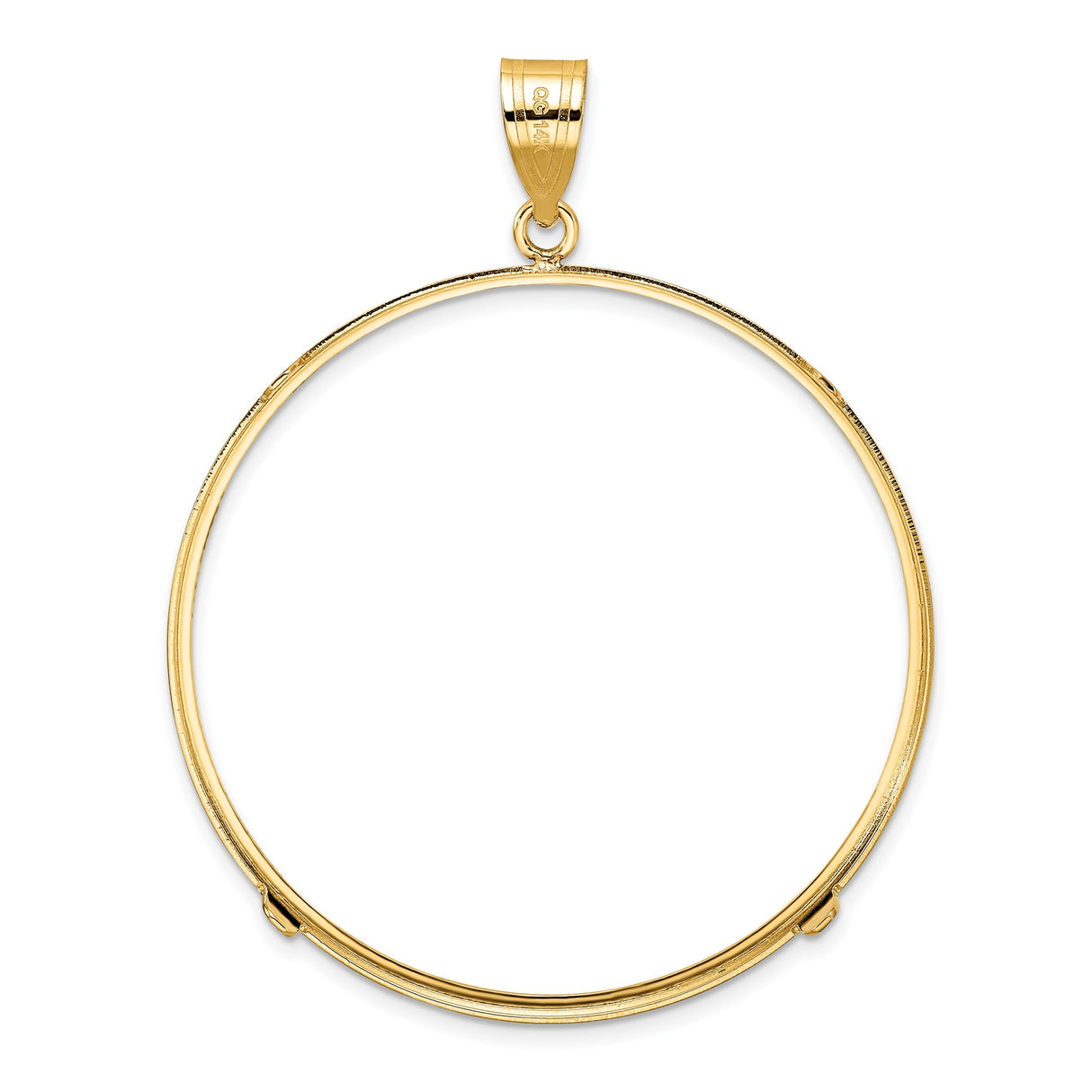 39.5 mm 14k Yellow Gold coin bezel pendant — additional image