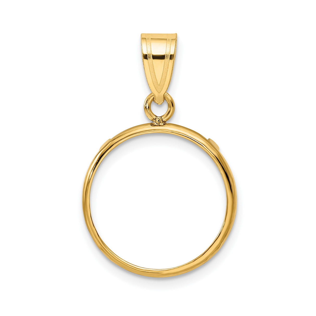 Australian 1/10 oz Gold Lunar $15 Coin Series 3 Coin Bezel Pendant Prong Set Plain Polished in 10k Yellow Gold