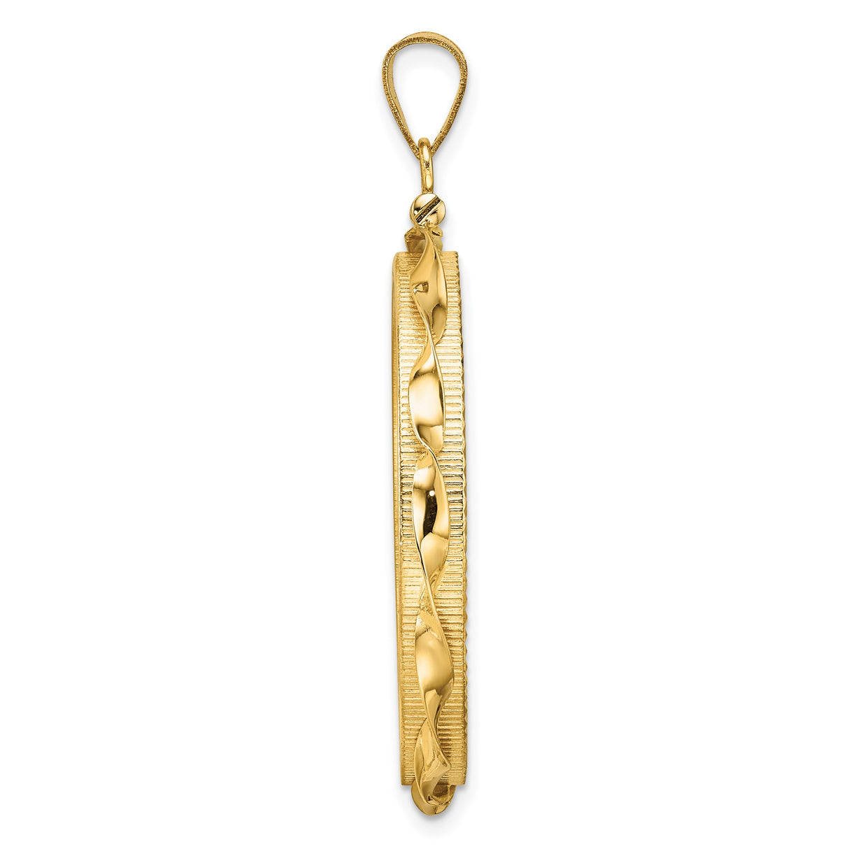 14k Yellow Gold coin bezel for Isle of Man 1/2 Crown Cat — alternate view