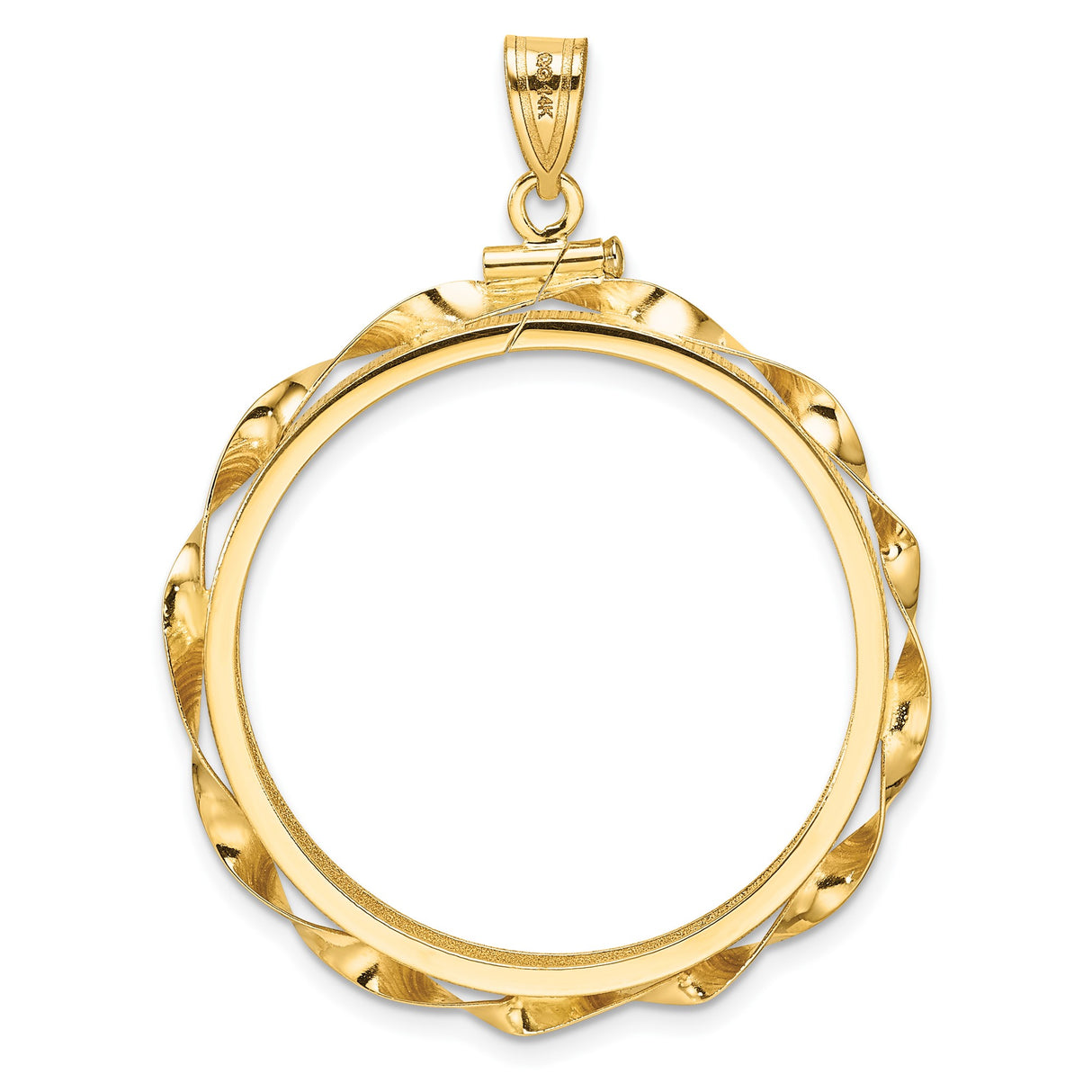 14k Yellow Gold coin bezel for Isle of Man 1/2 Crown Cat — additional image