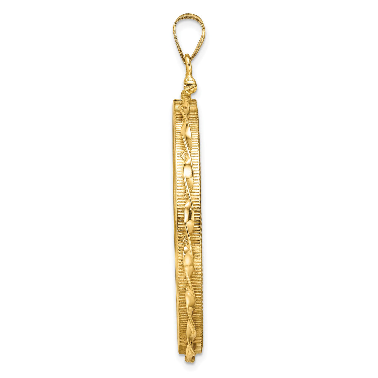 37 mm 14k Yellow Gold coin bezel pendant β alternate view