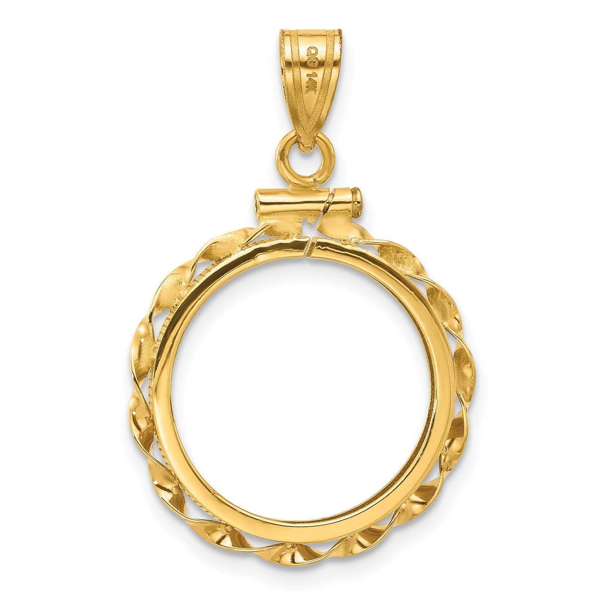 14k Yellow Gold coin bezel for Isle of Man Cat — additional image