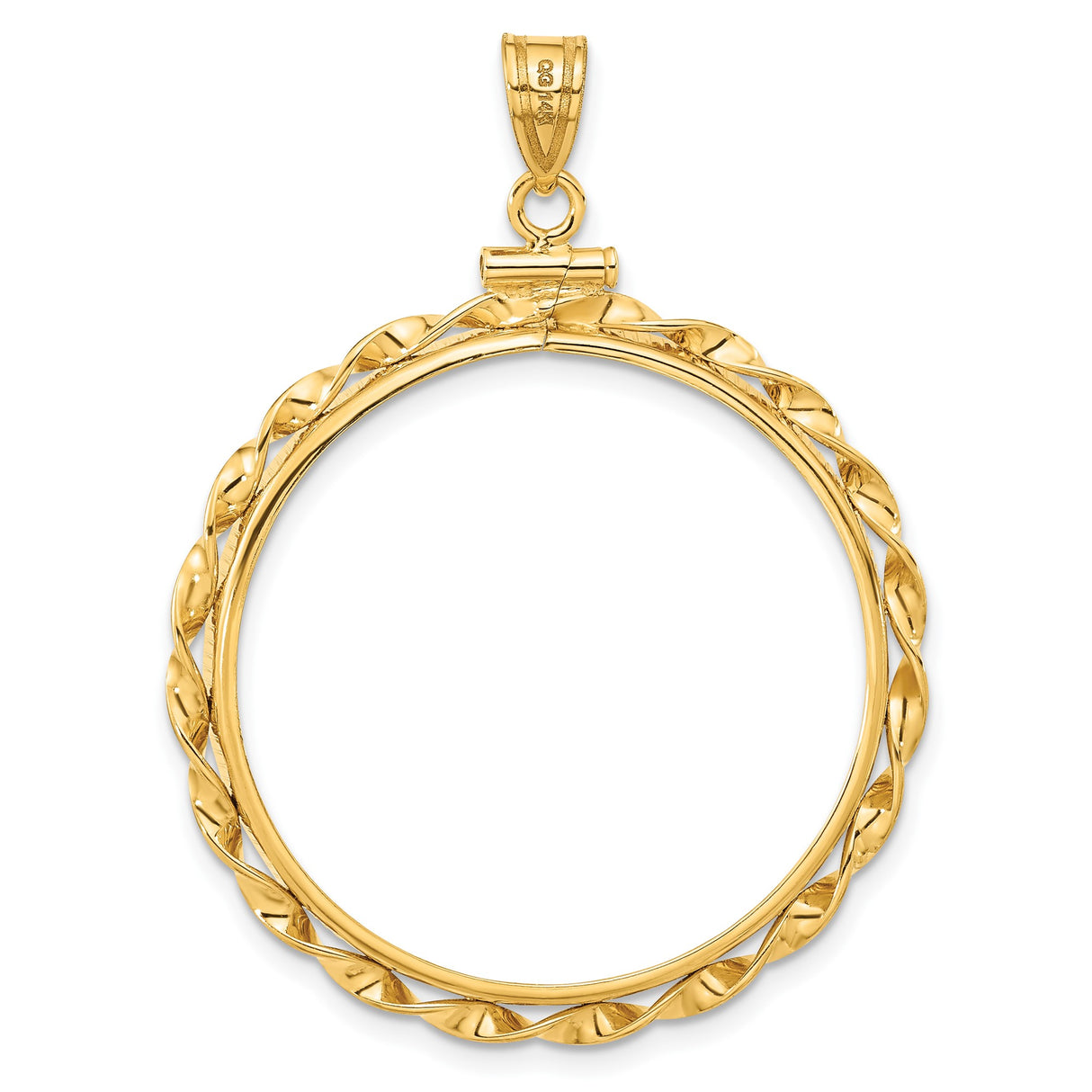 14k Yellow Gold coin bezel for Isle of Man 1/2 Crown Cat β additional image