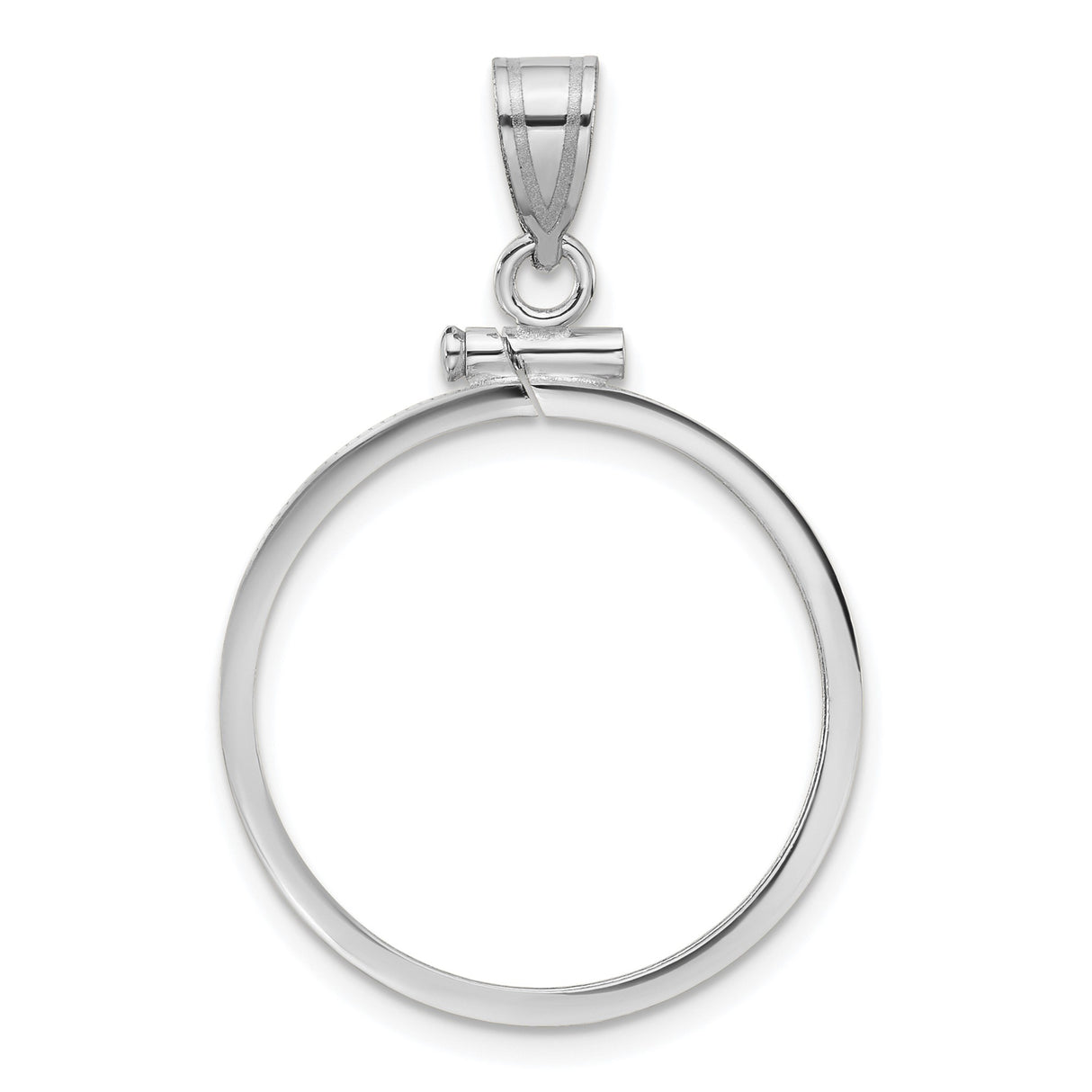 US 1/4 oz Platinum American Eagle $25 Coin Bezel Pendant Screw Top Reeded Edge in 14k White Gold