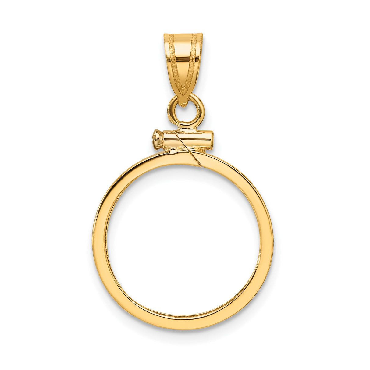 Australian 1/10 oz Gold Lunar $15 Coin Series 3 Coin Bezel Pendant Prong Set Reeded Edge in 14k Yellow Gold