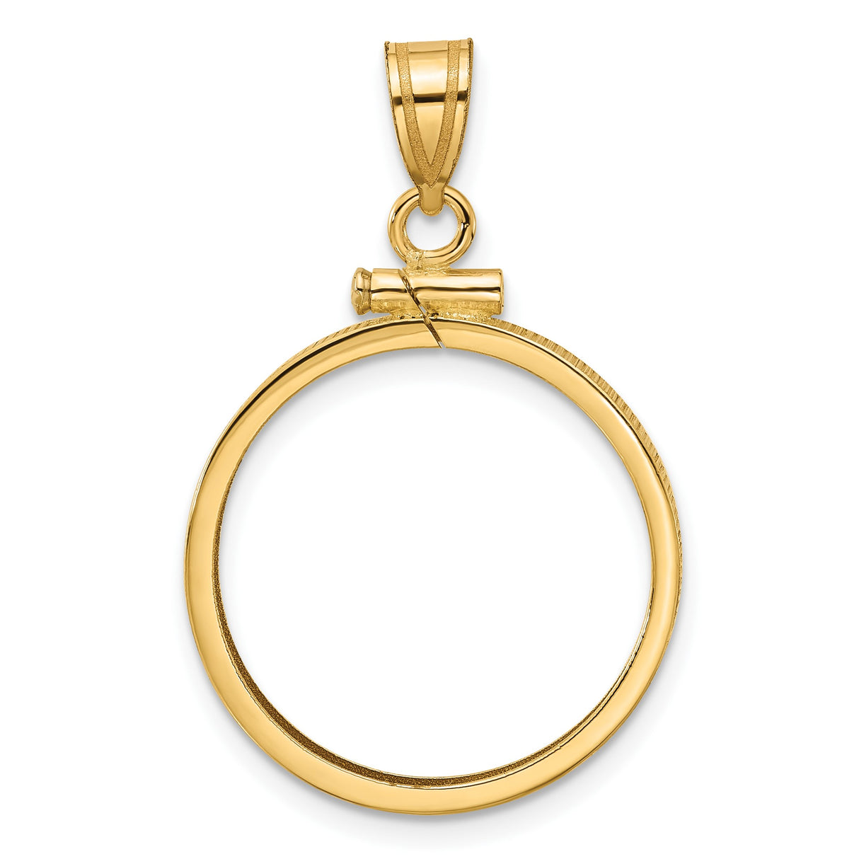Australian 1/4 oz Gold Kangaroo $25 Coin Bezel Pendant Prong Set Reeded Border in 10k Yellow Gold