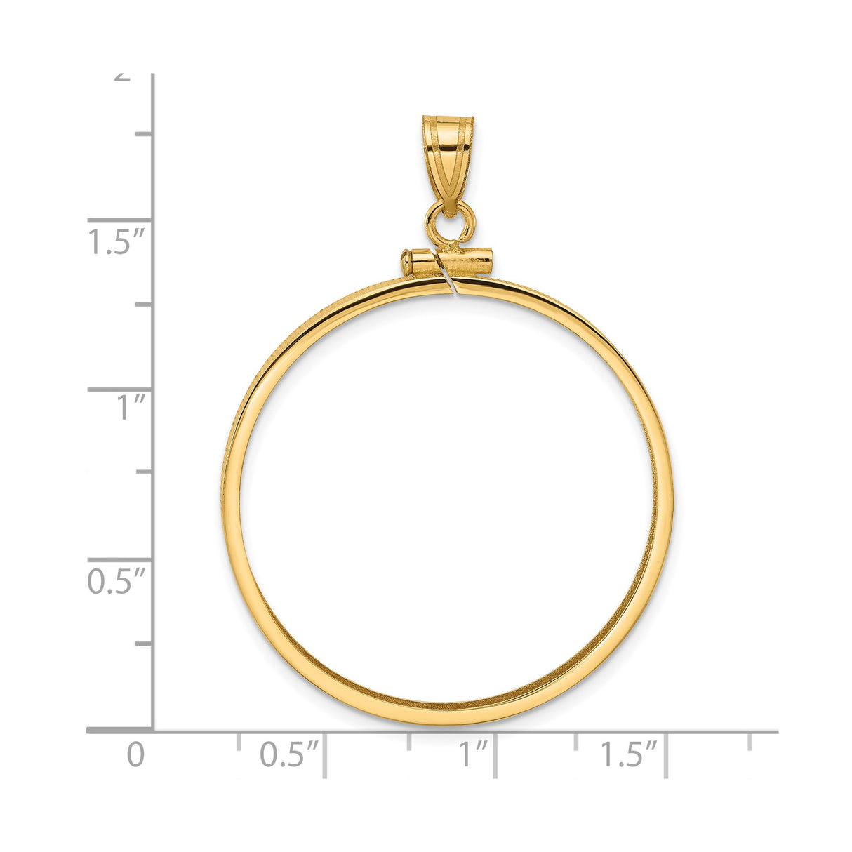 Australian 1 oz Platinum Koala $100 Coin Bezel Pendant Screw Top Reeded Edge in 14k Yellow Gold