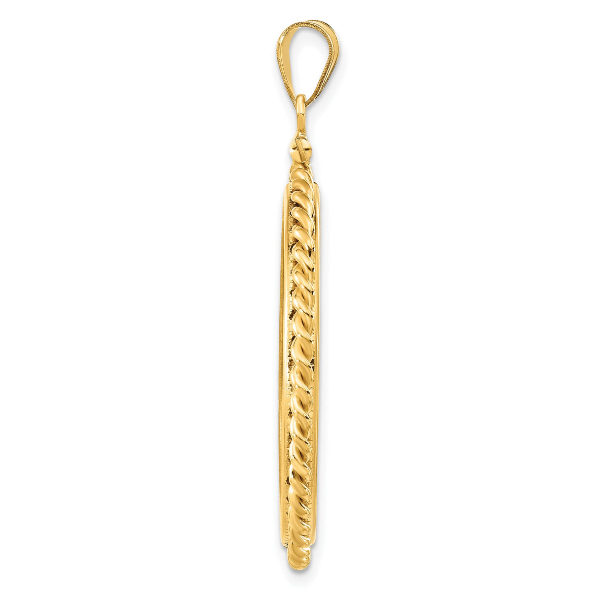 14k Yellow Gold coin bezel for Isle of Man 1/2 Crown Cat — alternate view
