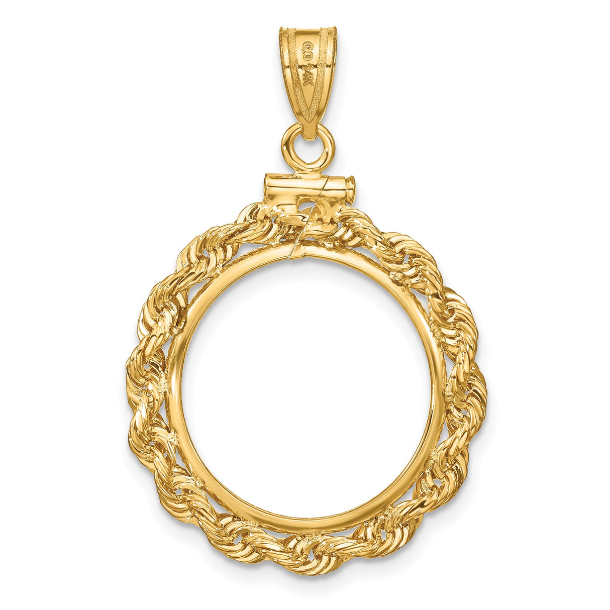 14k Yellow Gold coin bezel for Isle of Man Cat — additional image