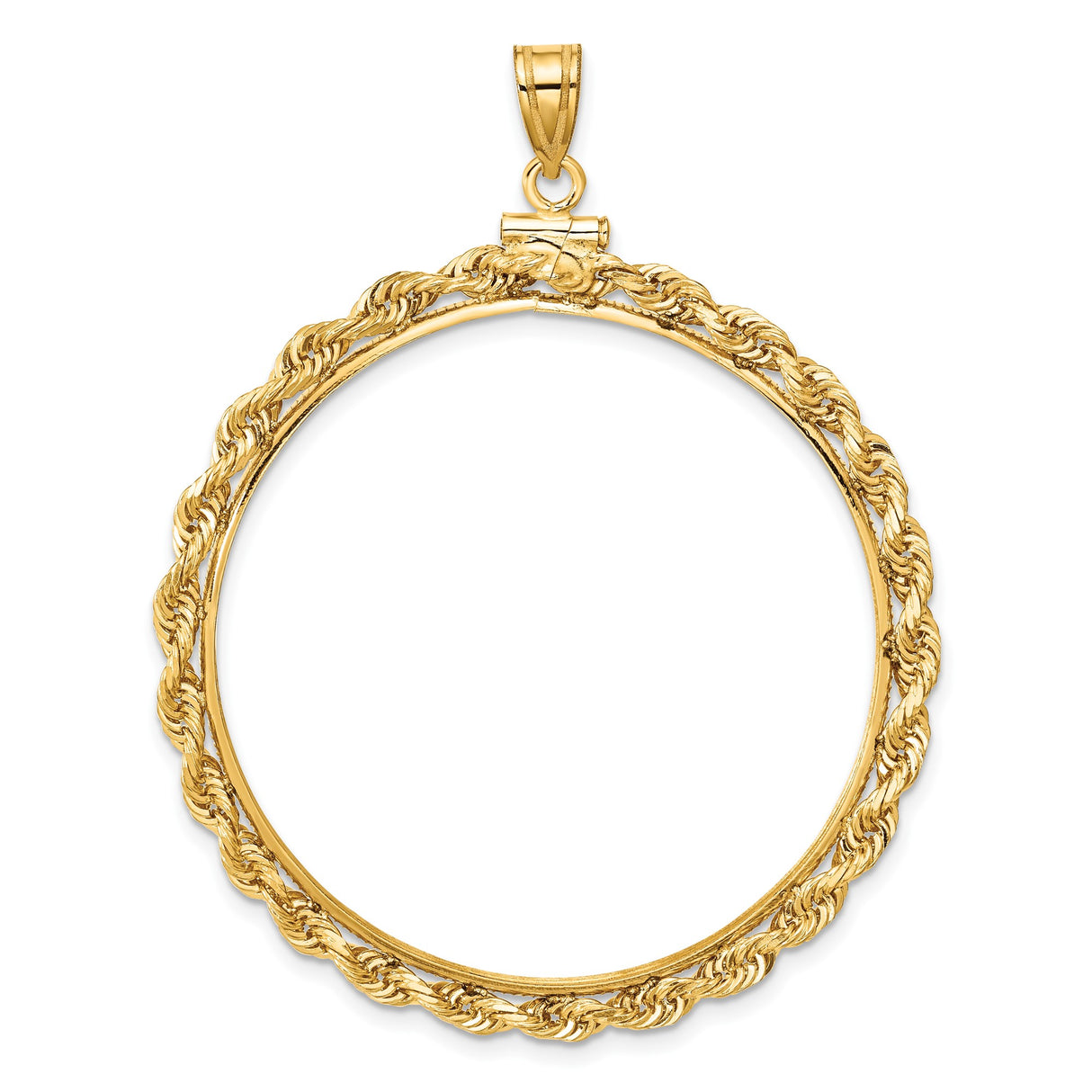 39.5 mm 14k Yellow Gold coin bezel pendant — additional image