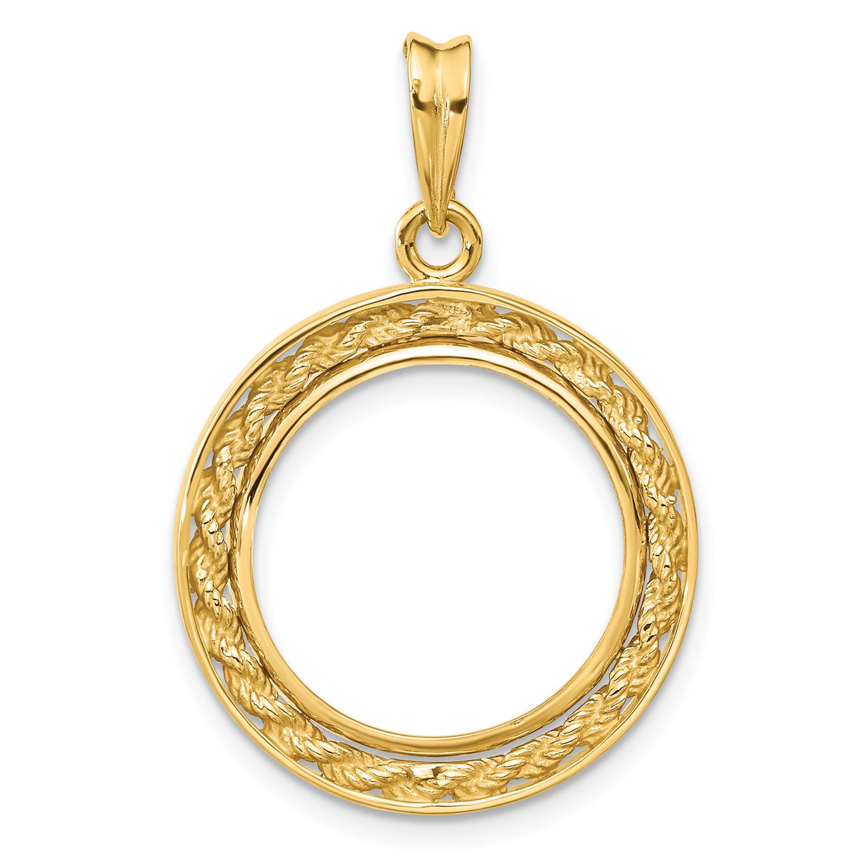 14k Yellow Gold coin bezel for Australian $15 Kangaroo β alternate view