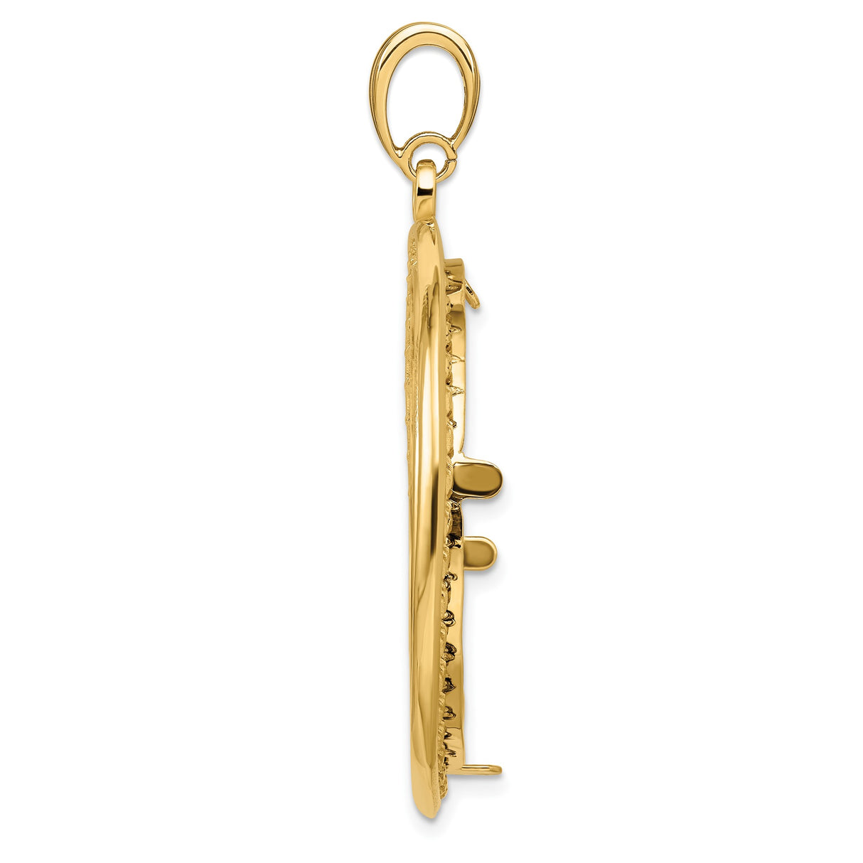 14k Yellow Gold coin bezel for Isle of Man £5 Noble Series 1 — alternate view