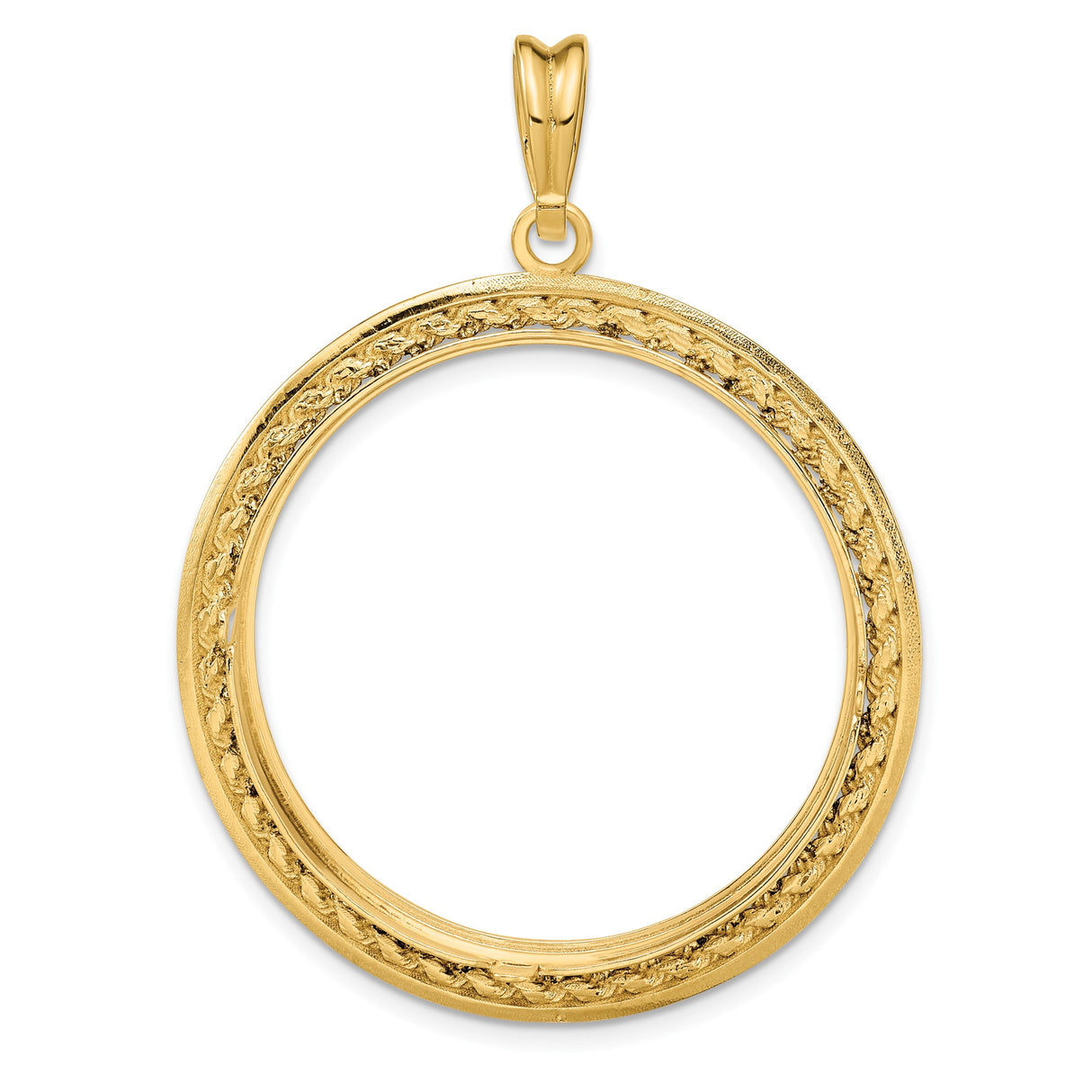 14k Yellow Gold coin bezel for Isle of Man 1 Crown Cat — additional image