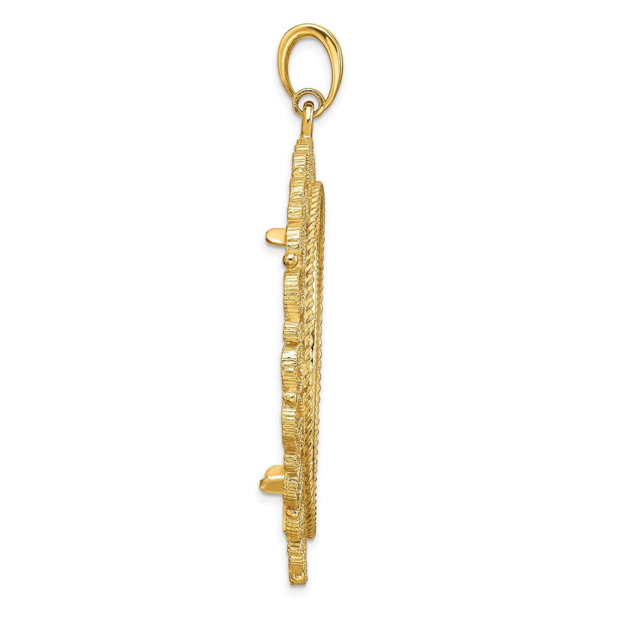 37 mm 14k Yellow Gold coin bezel pendant β alternate view