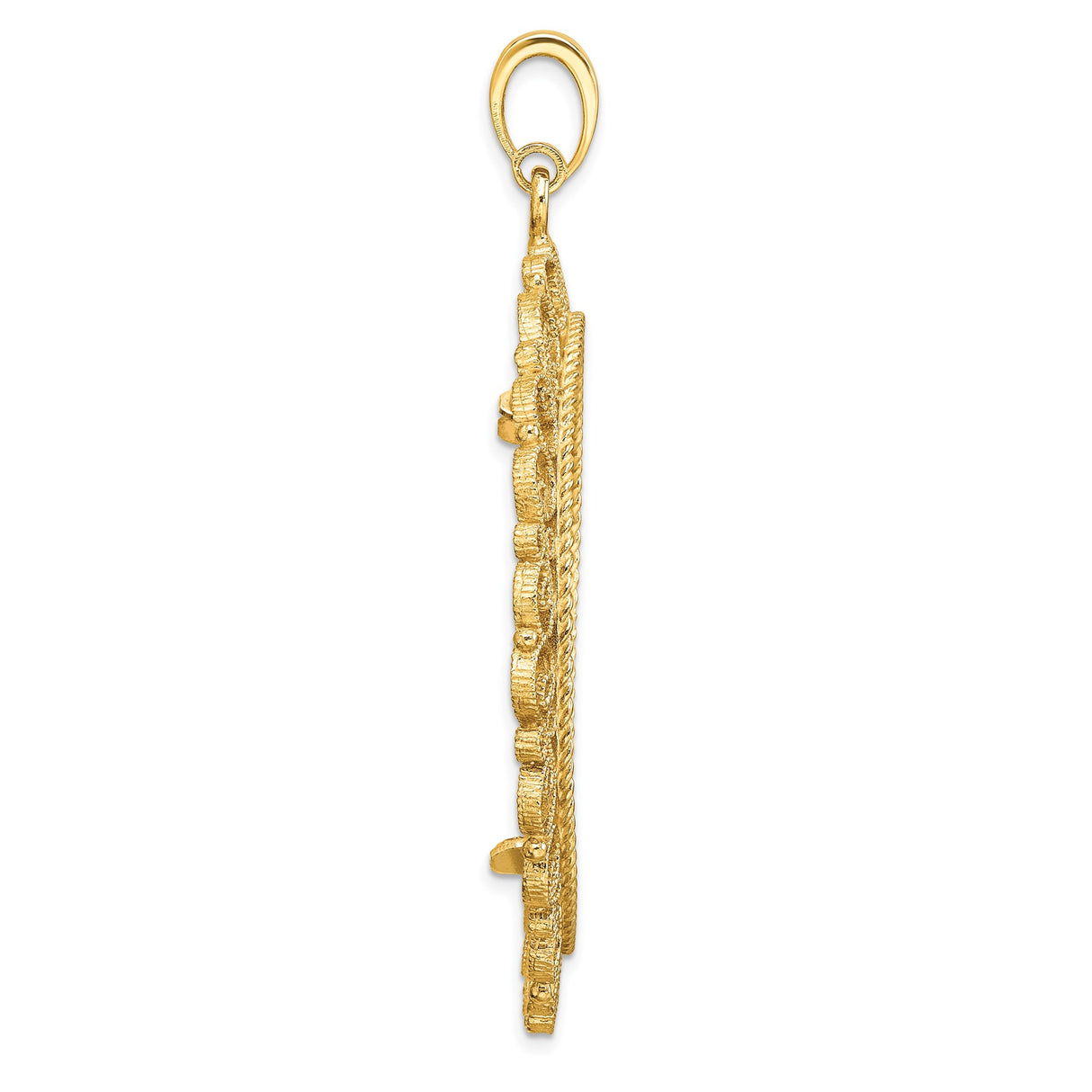 39.5 mm 14k Yellow Gold coin bezel pendant β alternate view