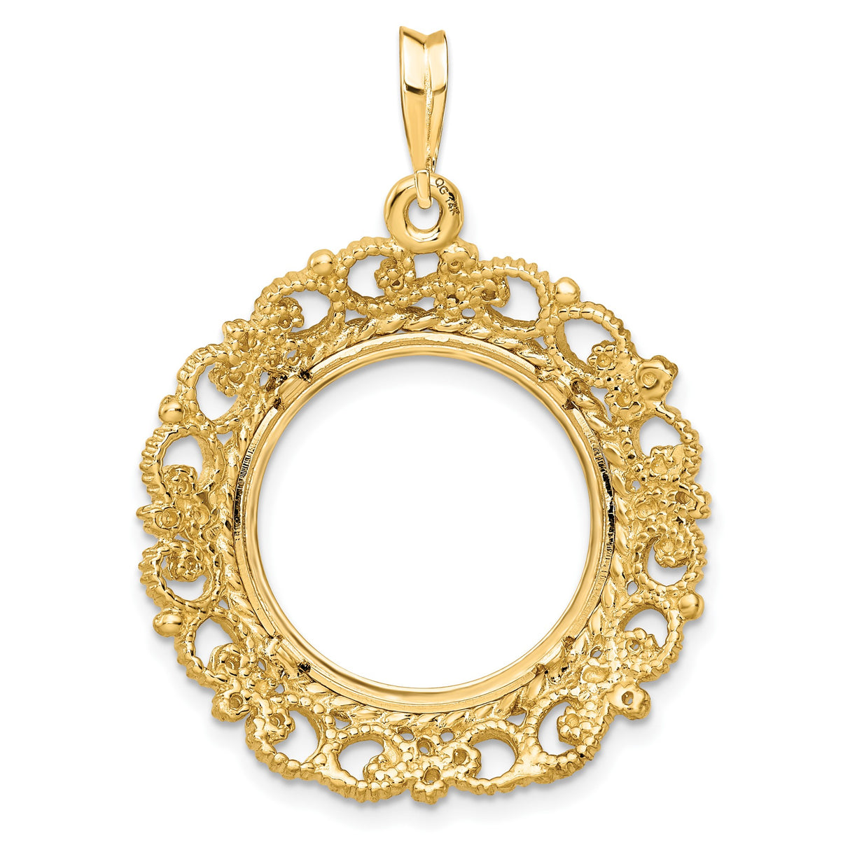 14k Yellow Gold coin bezel for Isle of Man Cat — additional image