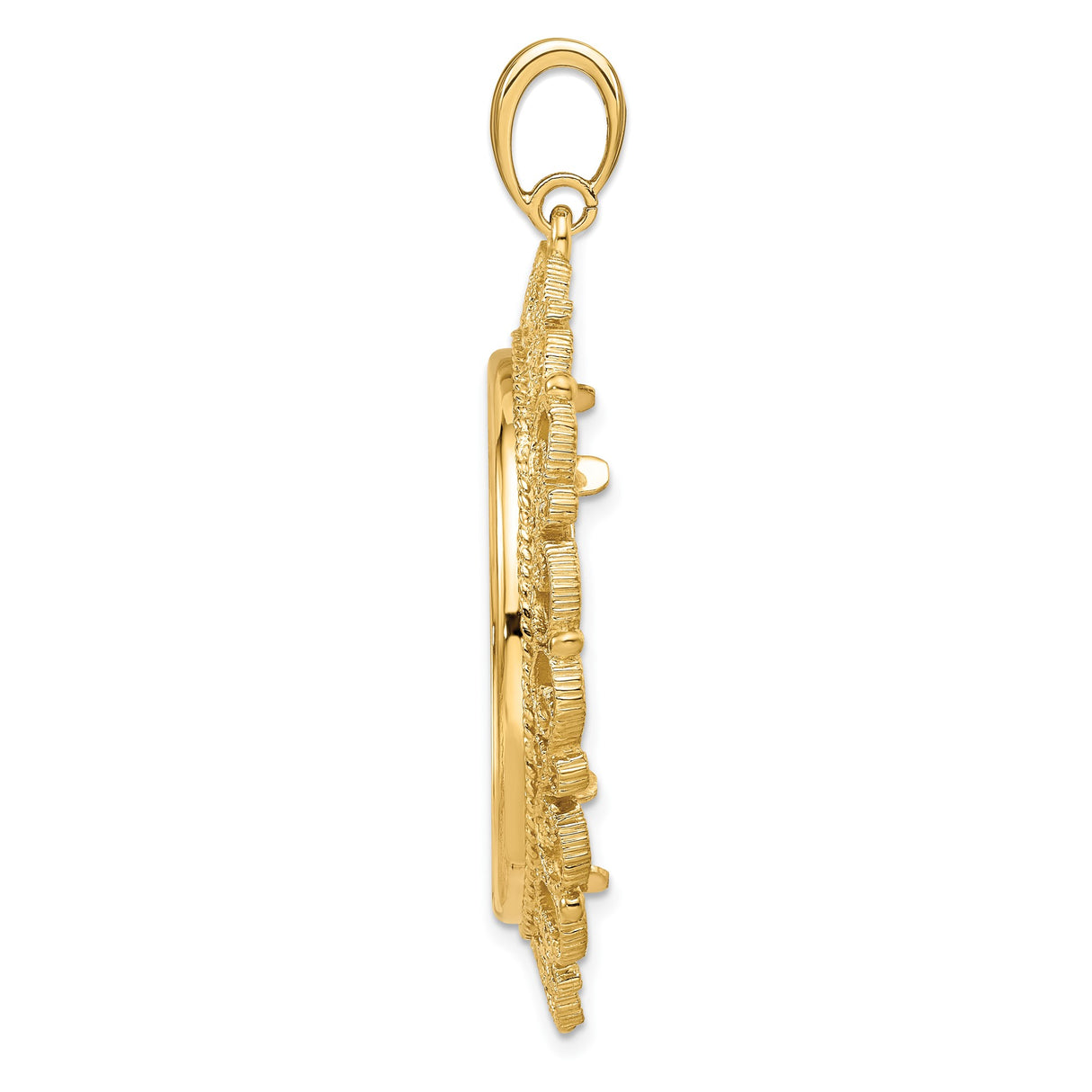 14k Yellow Gold coin bezel for Isle of Man 1/2 Crown Cat — alternate view