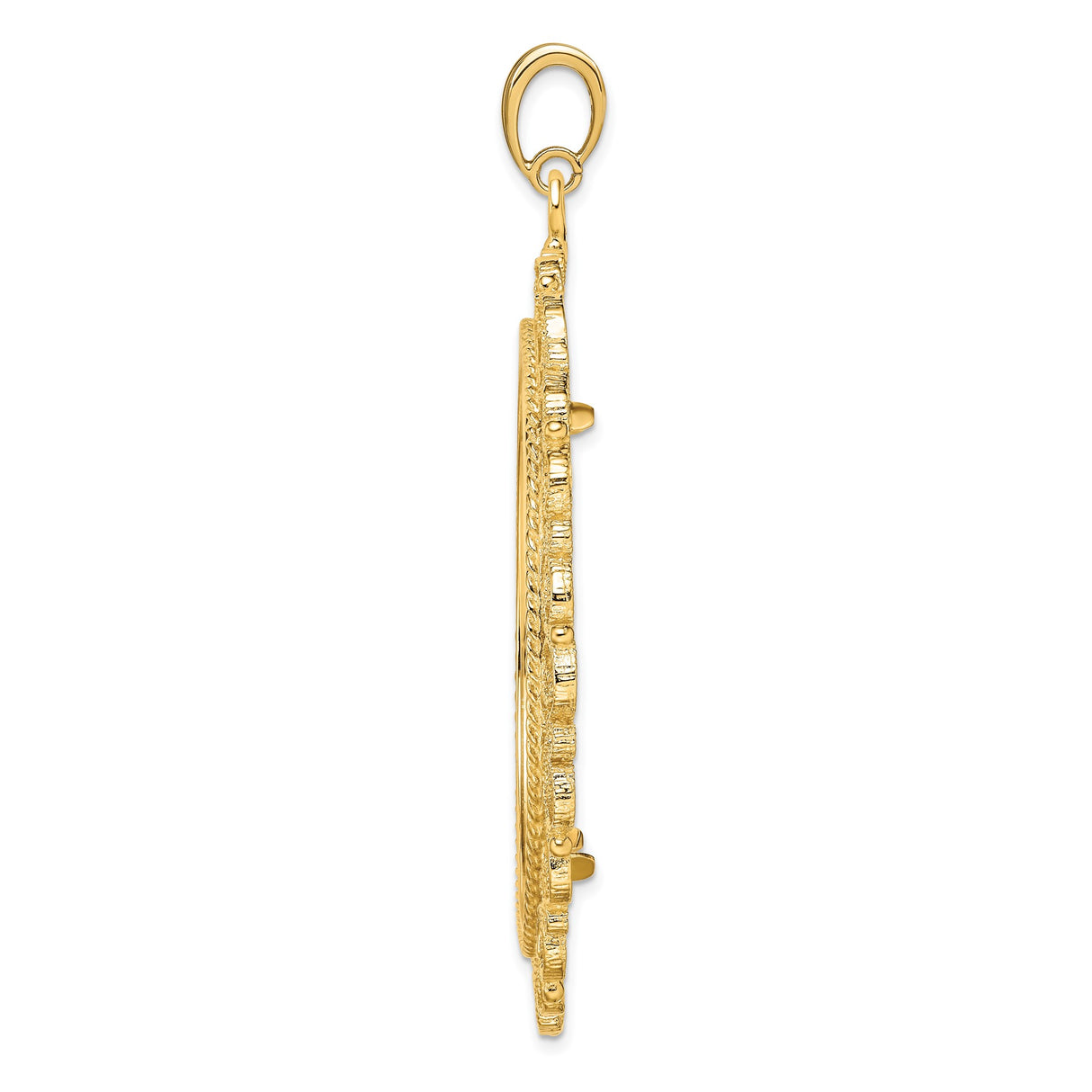 39.5 mm 14k Yellow Gold coin bezel pendant β alternate view