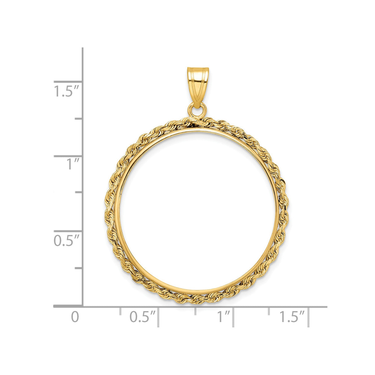 Isle of Man 1/2 oz Gold Cat Coin Bezel Pendant Prong Set Knotted Rope in 14k Yellow Gold