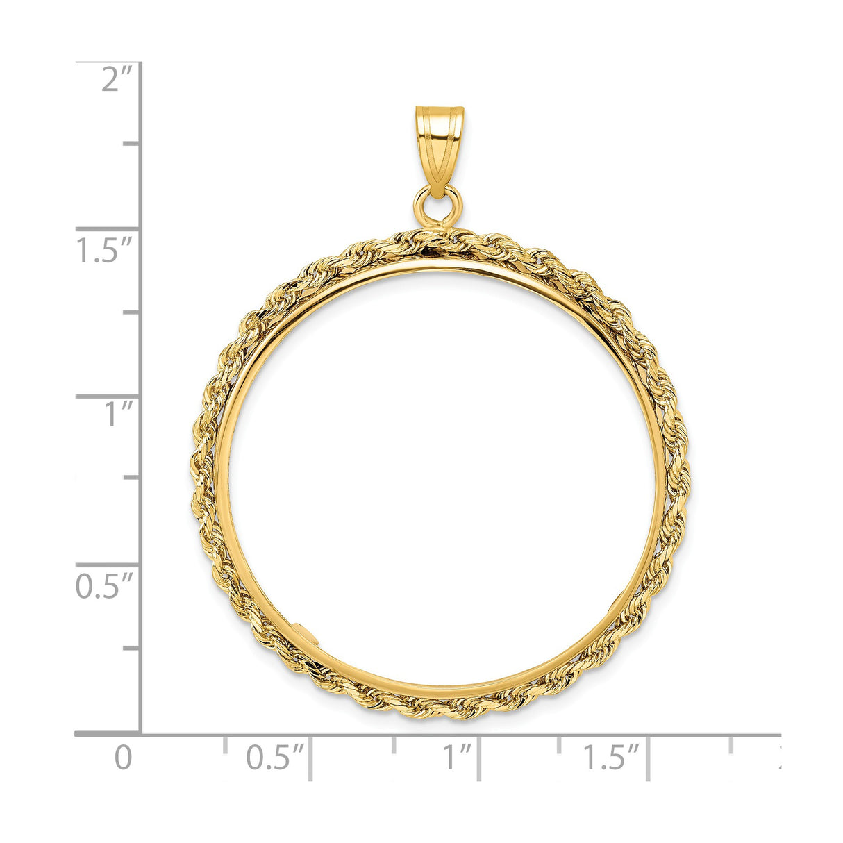 Isle of Man 1 oz Gold Cat 1 Crown Coin Bezel Pendant Prong Set Knotted Rope in 14k Yellow Gold