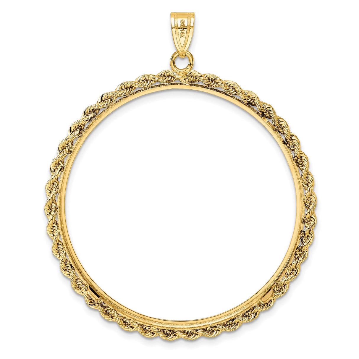 39.5 mm 14k Yellow Gold coin bezel pendant — additional image