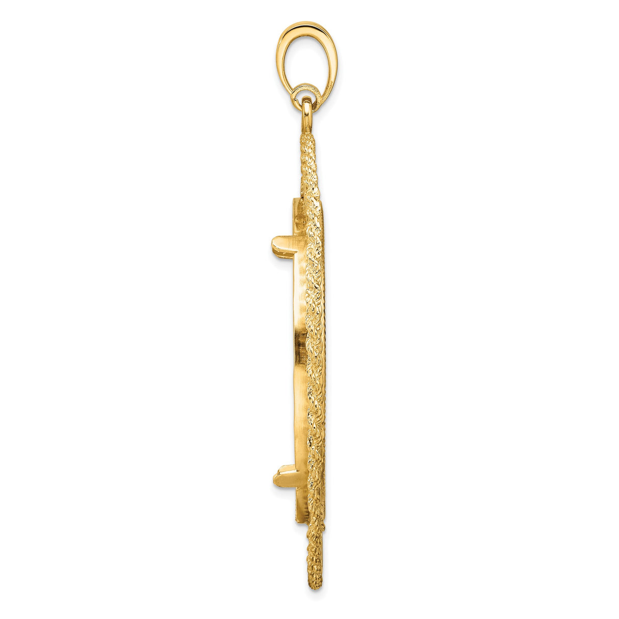 37 mm 14k Yellow Gold coin bezel pendant β alternate view