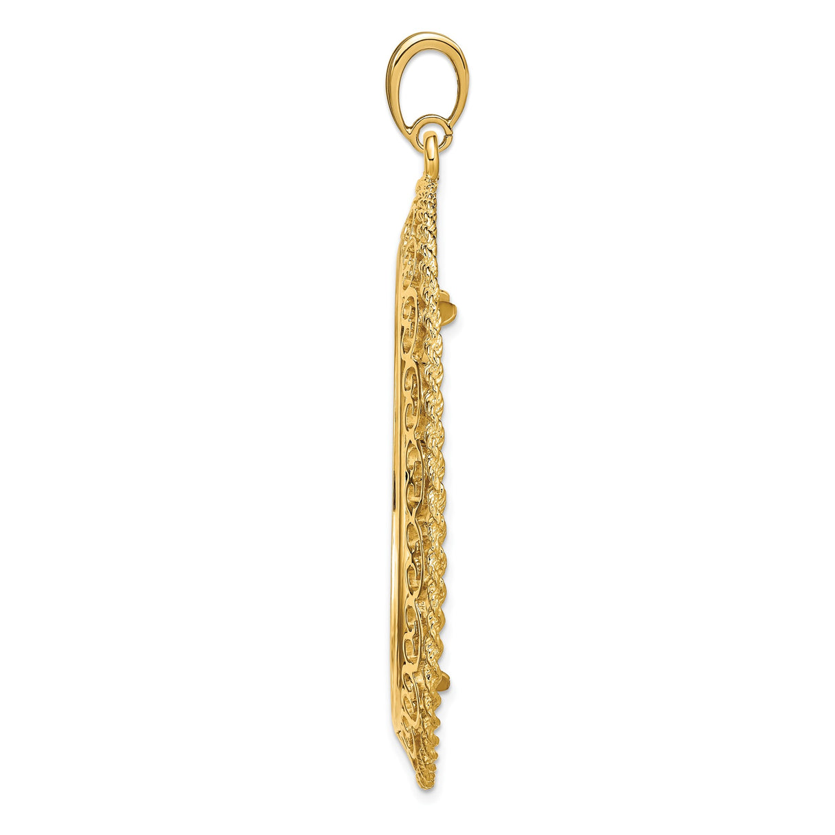 39.5 mm 14k Yellow Gold coin bezel pendant — alternate view