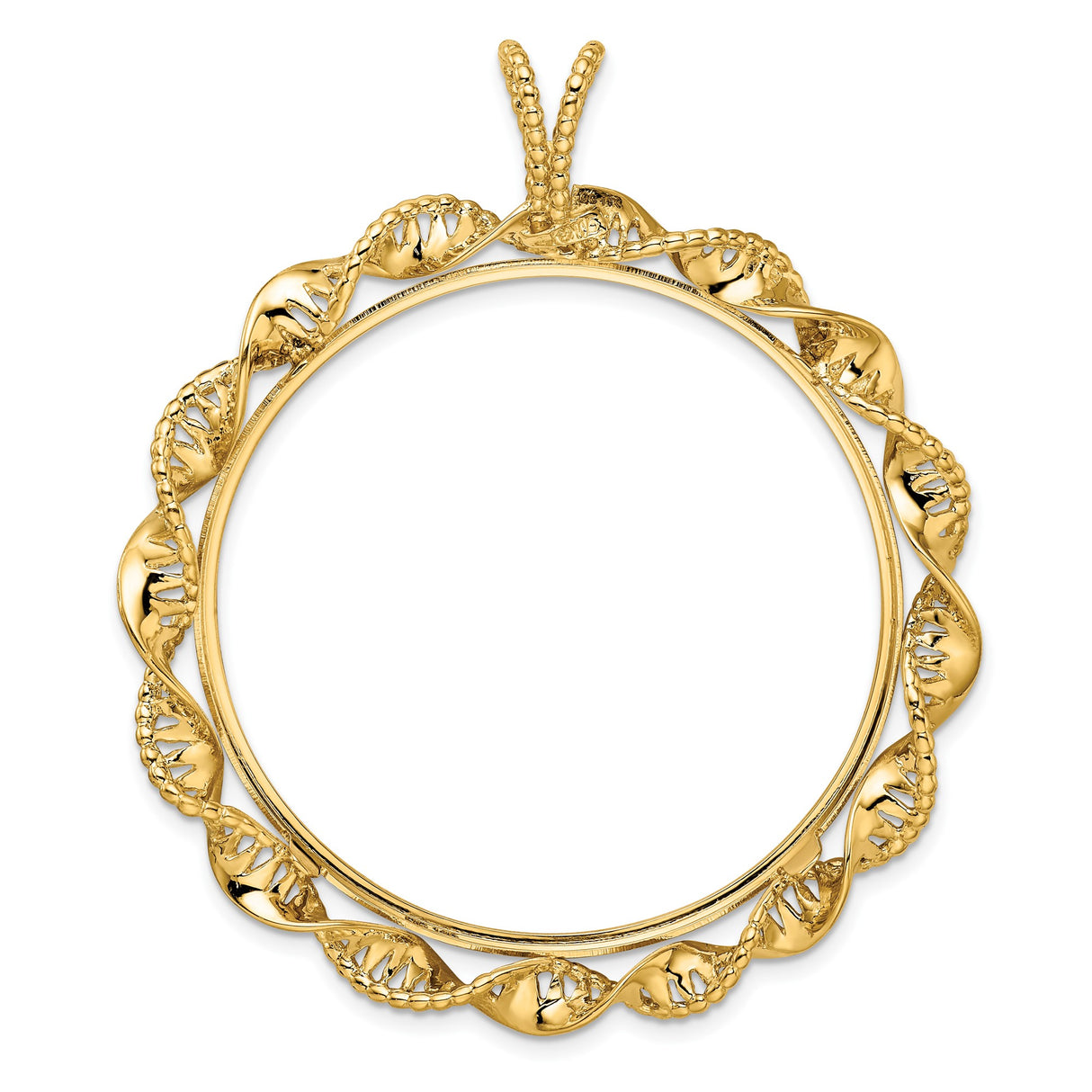 39.5 mm 14k Yellow Gold coin bezel pendant β additional image
