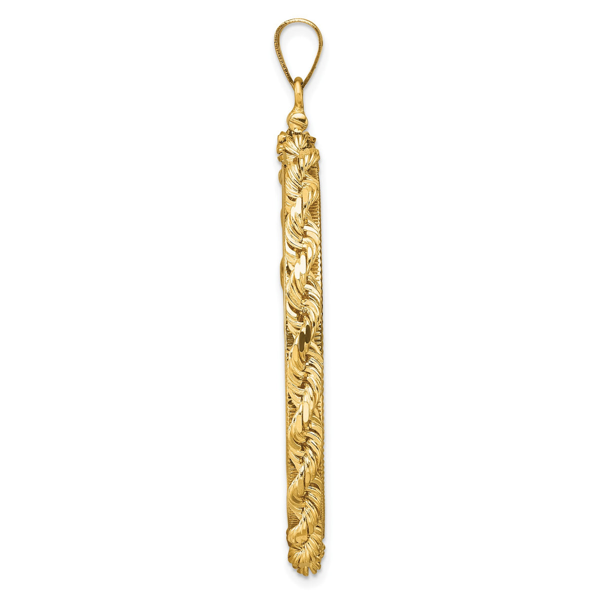 37 mm 14k Yellow Gold coin bezel pendant β alternate view