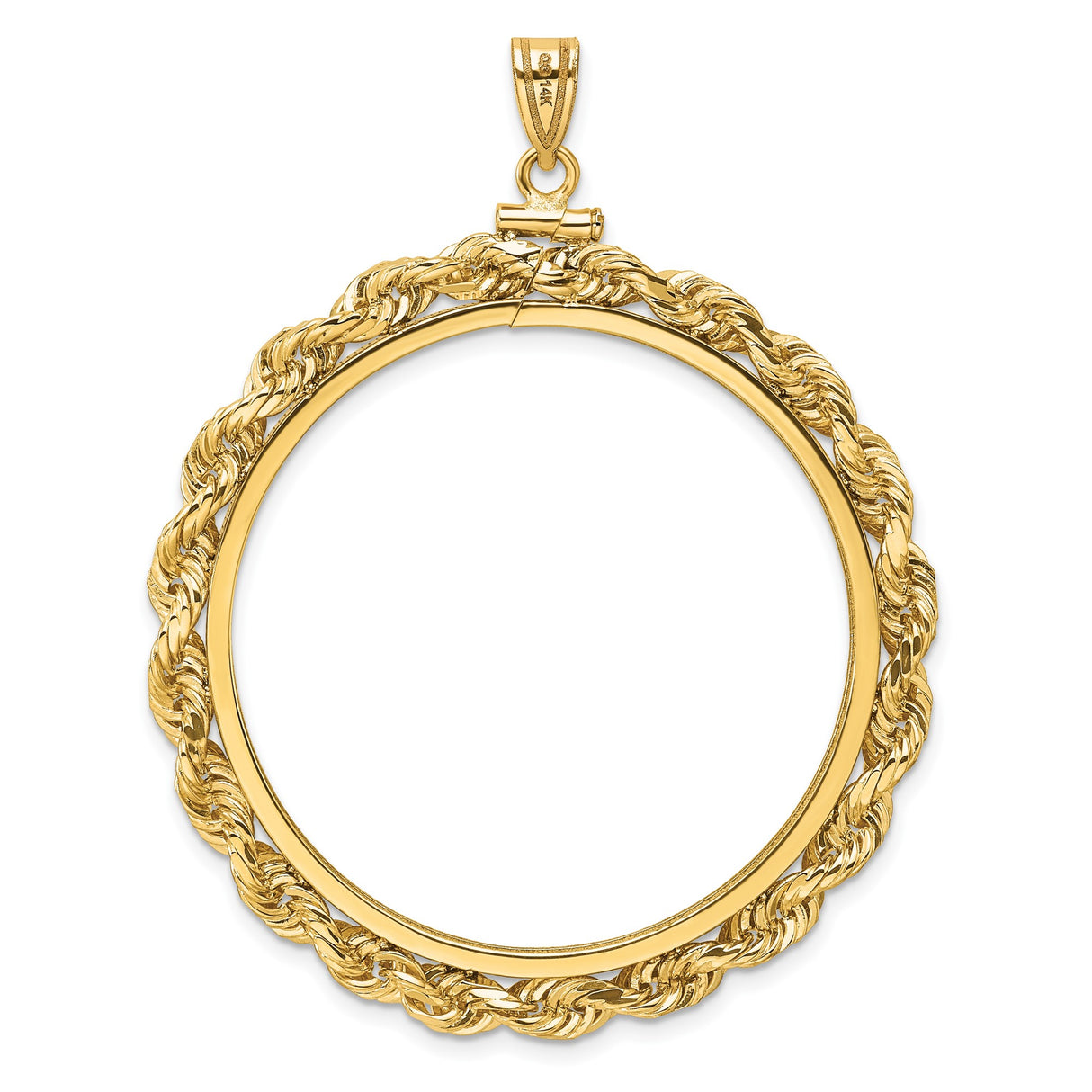 37 mm 14k Yellow Gold coin bezel pendant β additional image