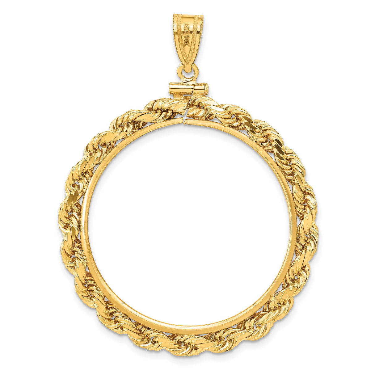 14k Yellow Gold coin bezel for Isle of Man 1 Crown Cat — additional image