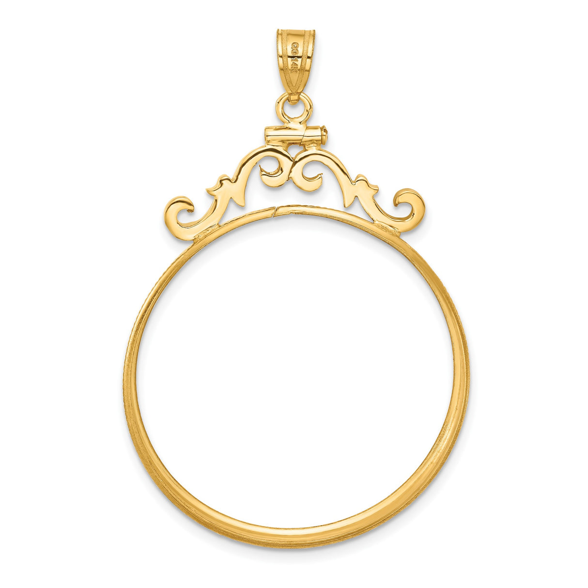 14k Yellow Gold coin bezel for Isle of Man 1 Crown Cat — additional image