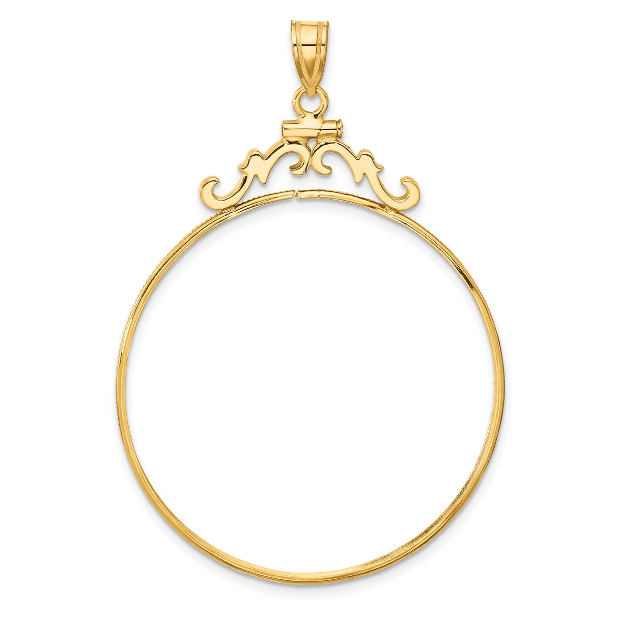39.5 mm 14k Yellow Gold coin bezel pendant — additional image