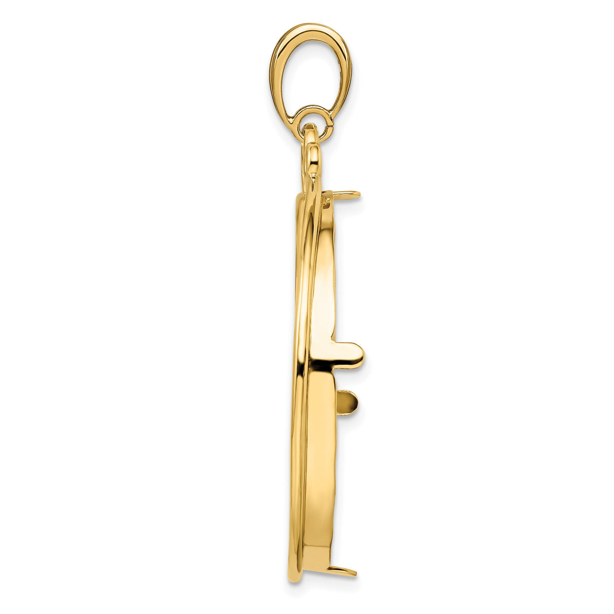 14k Yellow Gold coin bezel for Isle of Man 1 Crown Cat — alternate view