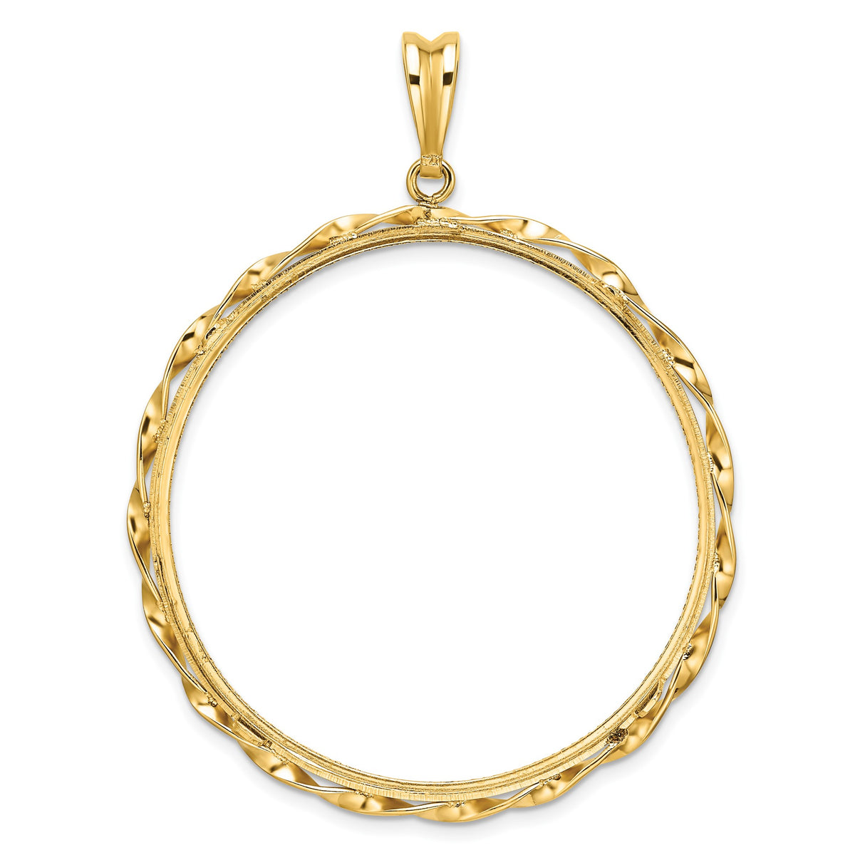 39.5 mm 14k Yellow Gold coin bezel pendant β additional image