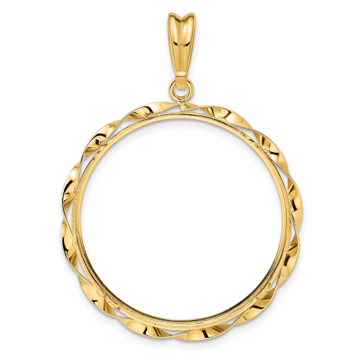 14k Yellow Gold coin bezel for Isle of Man 1/2 Crown Cat β additional image