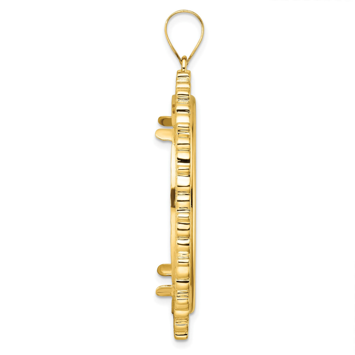 14k Yellow Gold coin bezel for UK £100 Britannia Series 3 — alternate view