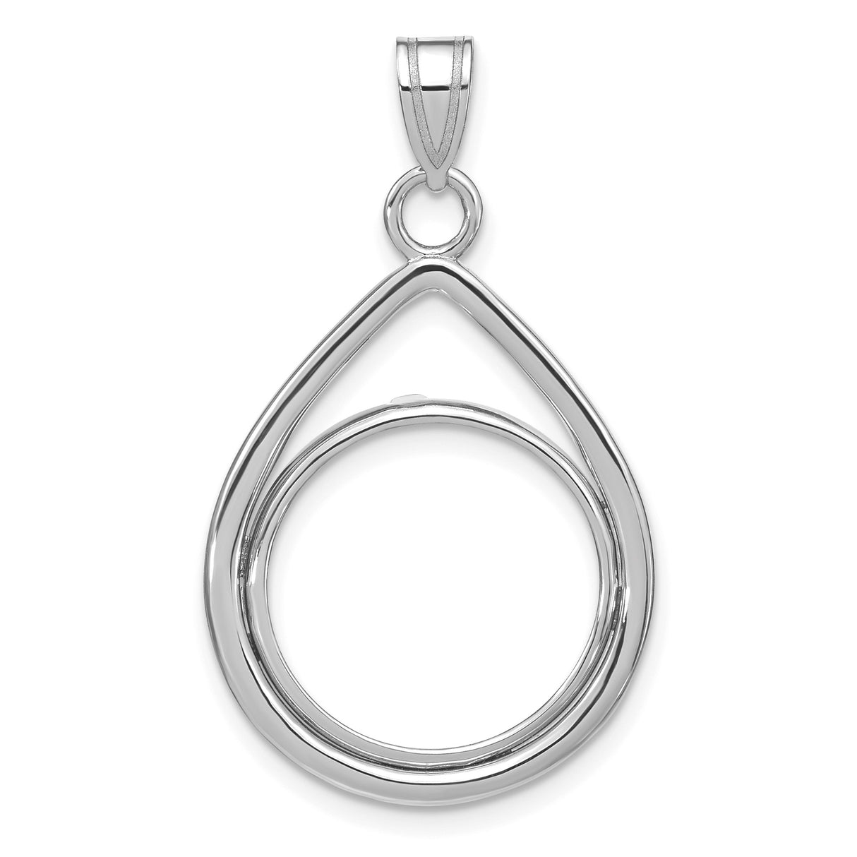 Australian 1/10 oz Gold Kangaroo $15 Coin Bezel Pendant Prong Set Teardrop in 14k White Gold