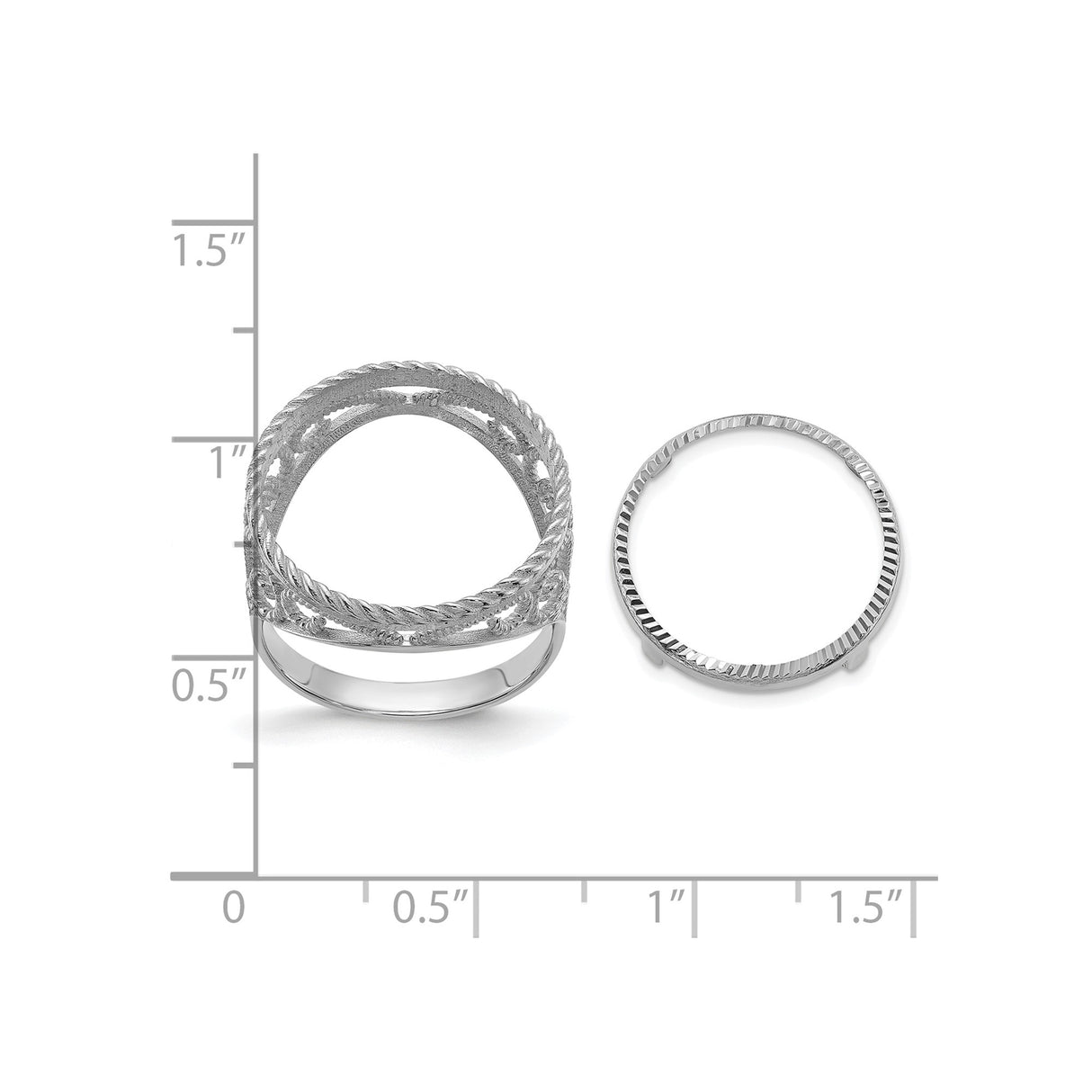 14k White Gold coin bezel for Australian $15 Lunar Series 3 β additional image